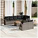 Set Divano da Giardino 9 pz con Cuscini Grigio in Polyrattan - Foto miniatura 2