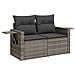 Set Divano da Giardino 9 pz con Cuscini Grigio in Polyrattan - Foto miniatura 6