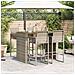 Set Bar da Giardino 5pz senza Cuscini Nero in Polyrattan Acacia - Foto miniatura 3