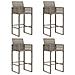Set Bar da Giardino 5pz senza Cuscini Nero in Polyrattan Acacia - Foto miniatura 4