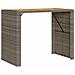 Set Bar da Giardino 5pz senza Cuscini Nero in Polyrattan Acacia - Foto miniatura 5