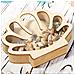 Scatola Di Immagazzinaggio A Forma Di Conchiglia In Legno - Decorazioni Costiere E Organizer Per Ricordi Gold - Foto miniatura 5