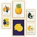 Set Di 6 Stampe Cibo E Nutrizione Frutti Tropicali Natura E Stampe Botaniche Per L'interior Design A3 & A4 Telaio In Legno Chiaro - Foto miniatura 1