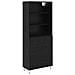 Credenza Rovere Nero 69,5 x 34 x 180 cm Legno multistrato - Foto miniatura 1