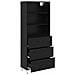 Credenza Rovere Nero 69,5 x 34 x 180 cm Legno multistrato - Foto miniatura 5