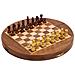 Scacchi Magnetici Con Scatola Semirotonda In Legno Marrone D23x2h - Foto miniatura 1