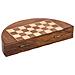 Scacchi Magnetici Con Scatola Semirotonda In Legno Marrone D23x2h - Foto miniatura 6