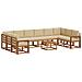 Set di divani da esterno con cuscino 11 pcs Naturale e Beige - Foto miniatura 1