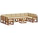 Set di divani da esterno con cuscino 11 pcs Naturale e Beige - Foto miniatura 3
