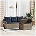 Set Divano da Giardino con cuscino 5 pcs Grigio polyrattan - Foto miniatura 2