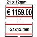 pack 10 rotoli 1000 etich. 21x12mm bianco remov. con righe rosse - Foto miniatura 1