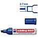 Pennarelli indelebili Edding 500 - Chisel, Wedge Stile Punta Marcatore - Blu inchiostro - Bianco Corpo - 10 / Pacco blister - Foto miniatura 2