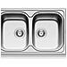 Lavello Lavandino Lavabo 2 Vasche Sparta 86 X 50 Acciaio Piletta 3,5'' - Foto miniatura 1