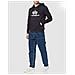 Alpha Industries Basic Hoody Felpa Con Cappuccio, Marina, L Uomo - Foto miniatura 5