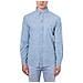 Uomo - Camicia Slim Fit In Chambray Azzurro - Foto miniatura 1