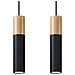 Lampada A Sospensione In Legno Pablo 2 Nero 900x60x300 Mm Metallo - Foto miniatura 4