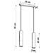 Lampada A Sospensione In Legno Pablo 2 Nero 900x60x300 Mm Metallo - Foto miniatura 5