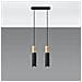 Lampada A Sospensione In Legno Pablo 2 Nero 900x60x300 Mm Metallo - Foto miniatura 10