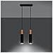 Lampada A Sospensione In Legno Pablo 2 Nero 900x60x300 Mm Metallo - Foto miniatura 11