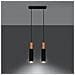 Lampada A Sospensione In Legno Pablo 2 Nero 900x60x300 Mm Metallo - Foto miniatura 1