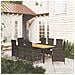 Set Mobili Da Giardino 9 Pz Con Cuscini In Polyrattan Nero - Foto miniatura 1