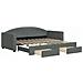 Divano Letto Estraibile Cassetti Grigio Scuro 90x190cm Tessuto - Foto miniatura 1
