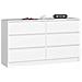 Cassettiera K140, 6 cassetti, 138x40x77 cm, Colore Bianco - Foto miniatura 1