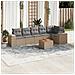 Set Divani Da Giardino 7 Pz Con Cuscini Beige In Polyrattan - Foto miniatura 1