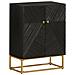 Credenza Nera 55x30x76 Cm In Legno Massello Di Mango E Ferro - Foto miniatura 1