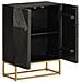Credenza Nera 55x30x76 Cm In Legno Massello Di Mango E Ferro - Foto miniatura 2