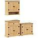 Set Mobili da Bagno 3 pz Corona in Legno Massello di Pino - Foto miniatura 1