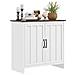 Credenza Cucina Moderna a 2 Ante con Ripiano Regolabile in Legno, 80x39.7x80cm, Bianco - Foto miniatura 1