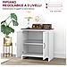Credenza Cucina Moderna a 2 Ante con Ripiano Regolabile in Legno, 80x39.7x80cm, Bianco - Foto miniatura 5