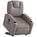 Poltrona Alzapersona Massaggiante Reclinabile Tortora Tessuto - Foto miniatura 3