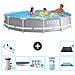 Piscina Fuori Terra - In Giro - 366x76 Cm - Grigio - Include Accessori Coordinati A2127 - Foto miniatura 1
