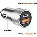 Caricatore Accendisigari 38w Usb-c + Usb Ricarica Rapida Led, Argento - Foto miniatura 2