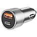Caricatore Accendisigari 38w Usb-c + Usb Ricarica Rapida Led, Argento - Foto miniatura 1