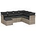 Set Divani da Giardino 7 pz con Cuscini Grigio in Polyrattan - Foto miniatura 1