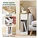 Tavolino Da Notte Stretto Di 20 Cm Di Larghezza Con Cassetto A Design Ondulato, Tavolino Stretto Per Divano, Tavoli Da Notte Per Camera Da Letto E Soggiorno, Colore Bianco E Legno 20 X 35 X 60 Cm Fbt111-w - Foto miniatura 3
