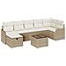 Set Divano da Giardino con cuscino 8 pcs Beige Poly Rattan - Foto miniatura 1