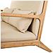 Divano In Legno Con Rivestimento Panna 122x85x34/74h - Foto miniatura 7