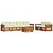 Set di divani da esterno con cuscino 7 pcs Naturale e Crema - Foto miniatura 1