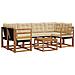 Set di divani da esterno con cuscino 7 pcs Naturale e Beige - Foto miniatura 1