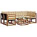 Set di divani da esterno con cuscino 7 pcs Naturale e Beige - Foto miniatura 3