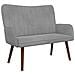 Sofa a Due Posti Grigio chiaro 115 x 61 x 87 cm Velluto - Foto miniatura 1