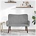 Sofa a Due Posti Grigio chiaro 115 x 61 x 87 cm Velluto - Foto miniatura 3