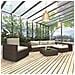 Set Divani da Giardino 8 pz con Cuscini in Polyrattan Marrone - Foto miniatura 2