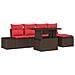 Set Divano da Giardino 6 pz Marrone polyrattan - Foto miniatura 1