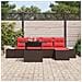 Set Divano da Giardino 6 pz Marrone polyrattan - Foto miniatura 8