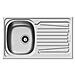 Lavello Lavandino Lavabo 86x50 Inox Monovasca 1 Vasca Sinistra + Gocciolatoio Py - Foto miniatura 1
